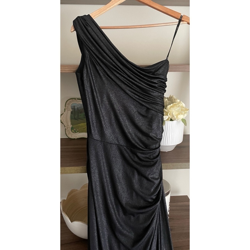 Tadashi Shoji Draped One Shoulder Dress, Size Small Prom Party Formal Event - Picture 9 of 16
